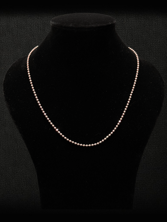 Diamond Cut Bead Chain – 925 Silver Rose Gold Finish