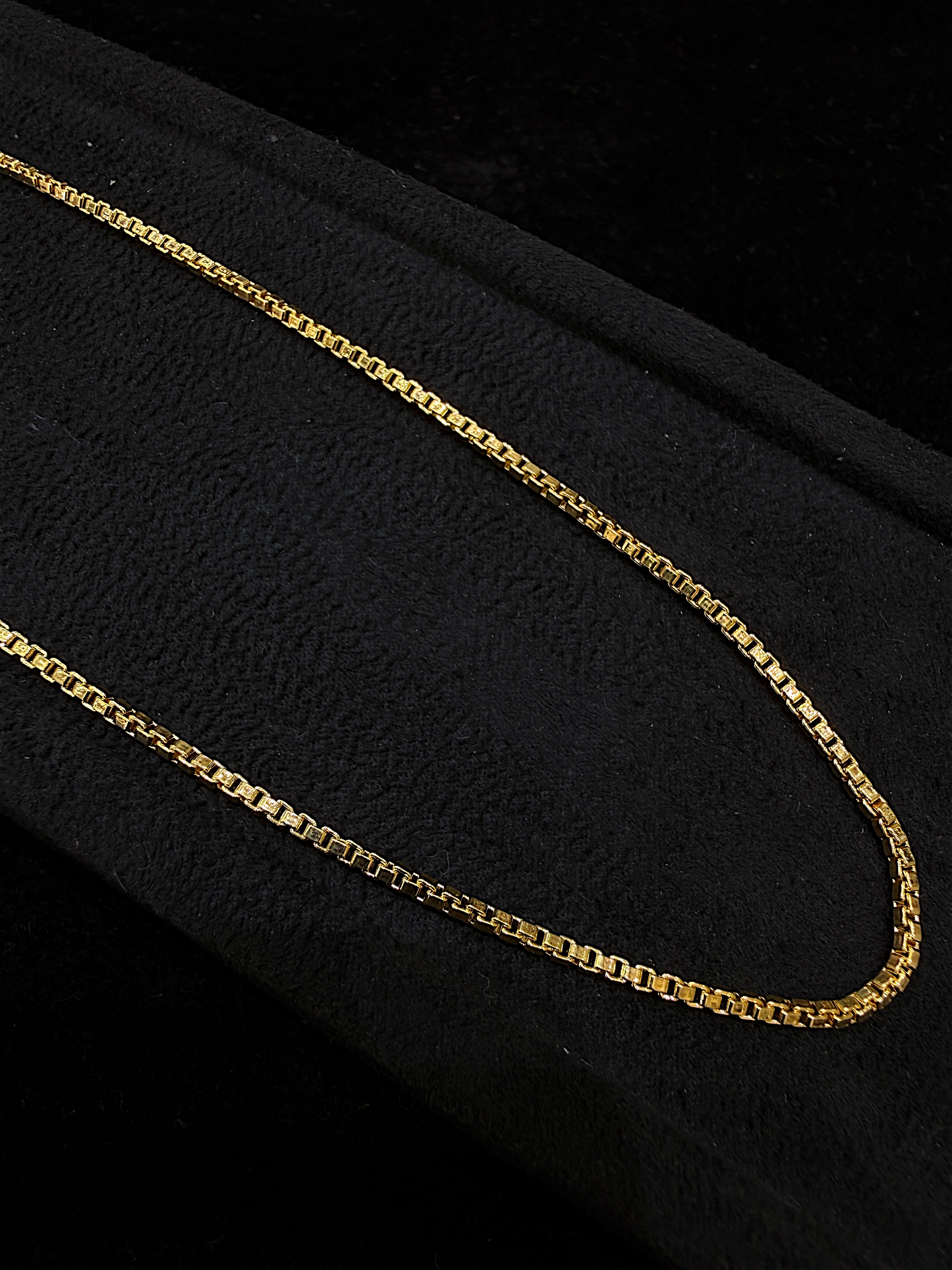 Classic Box Link Chain – 925 Silver Gold Polish