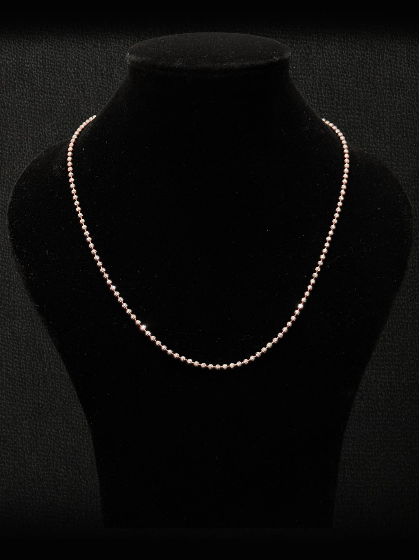 Diamond Cut Bead Chain – 925 Silver Rose Gold Finish