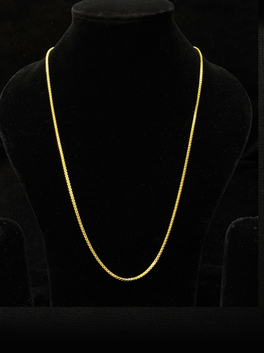 Classic Box Link Chain – 925 Silver Gold Polish