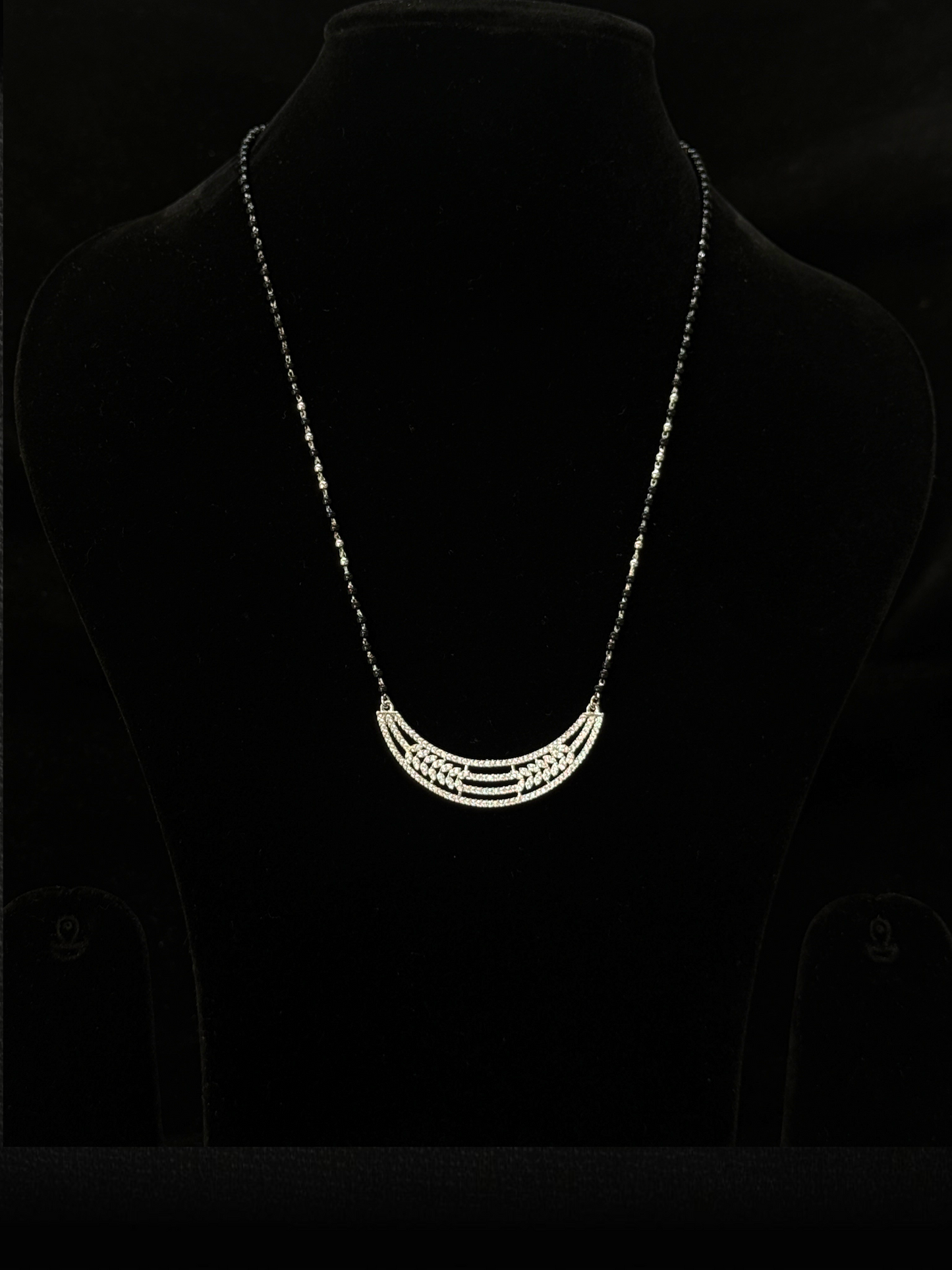 Elegant Leaf-Motif 925 Sterling Silver Mangalsutra