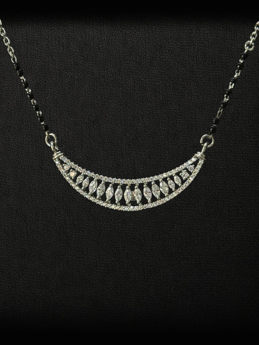 Marquise-Cut 925 Sterling Silver Mangalsutra