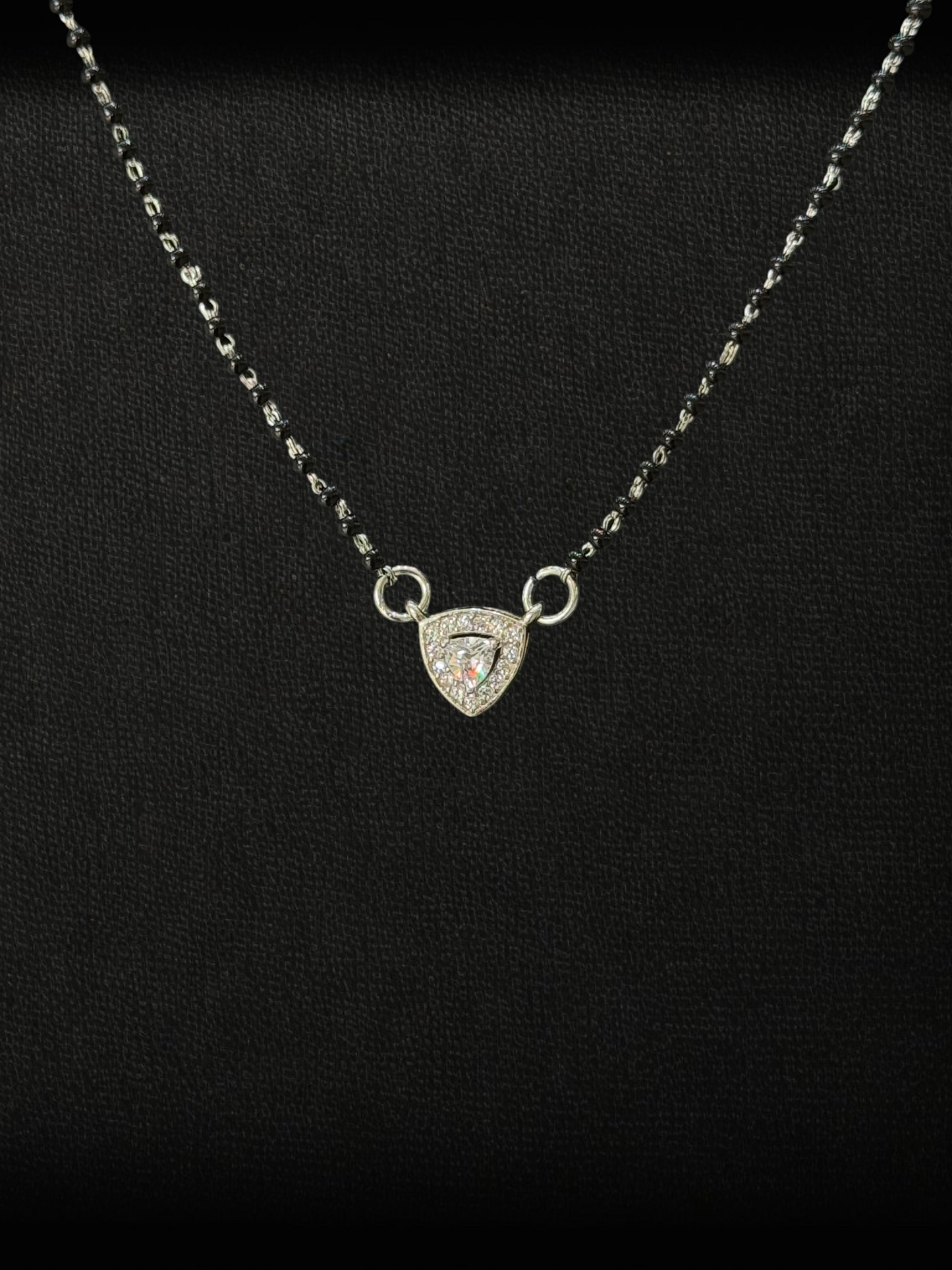 Geometric Trillion-Cut 925 Sterling Silver Mangalsutra