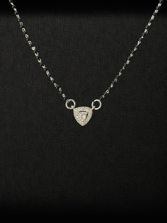 Geometric Trillion-Cut 925 Sterling Silver Mangalsutra