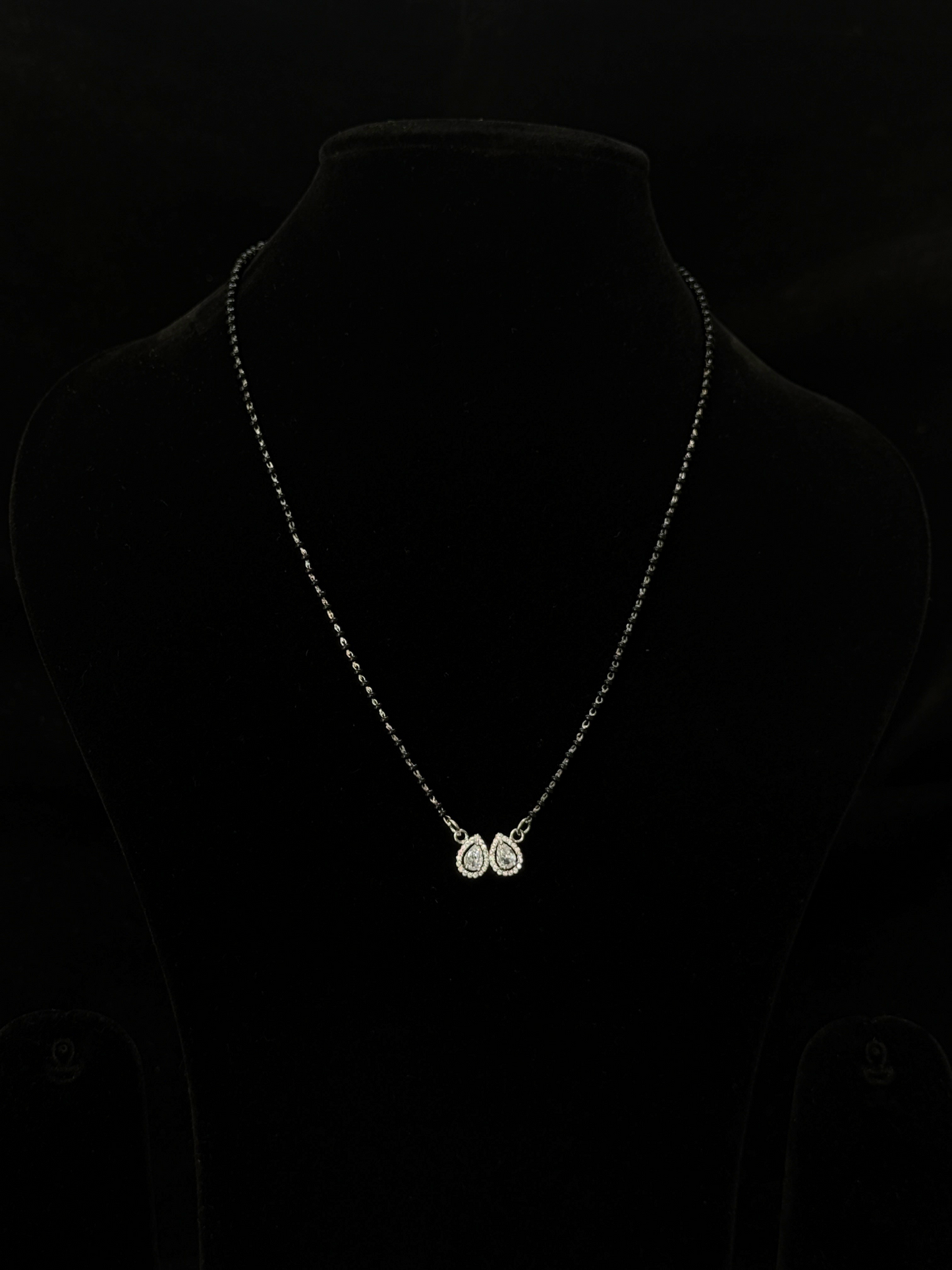 Twin Pear Halo 925 Sterling Silver Mangalsutra