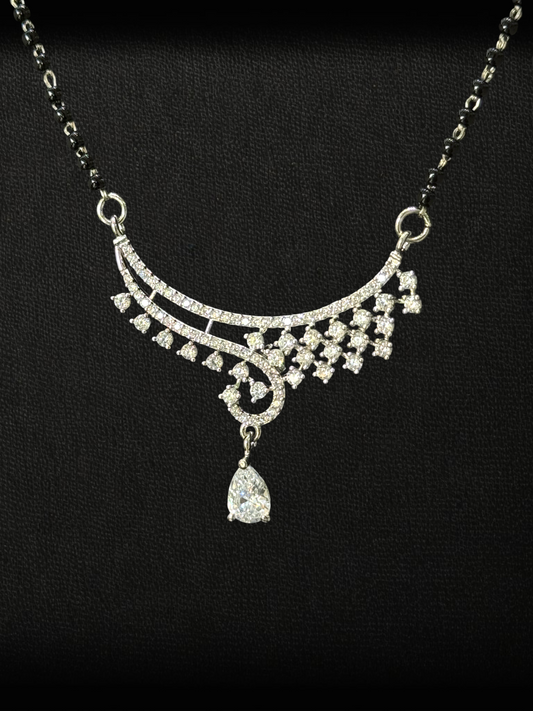Elegant Curve Drop Mangalsutra Set – 925 Silver