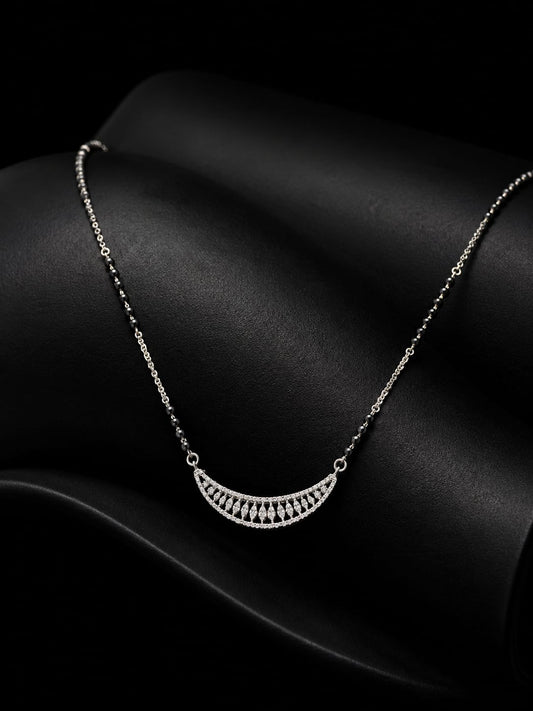 Marquise-Cut 925 Sterling Silver Mangalsutra