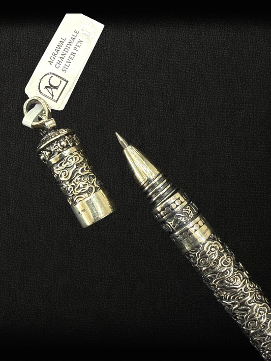 925 Sterling Silver Imperial Engraved Pen – Heavy Luxury Statement Pen
