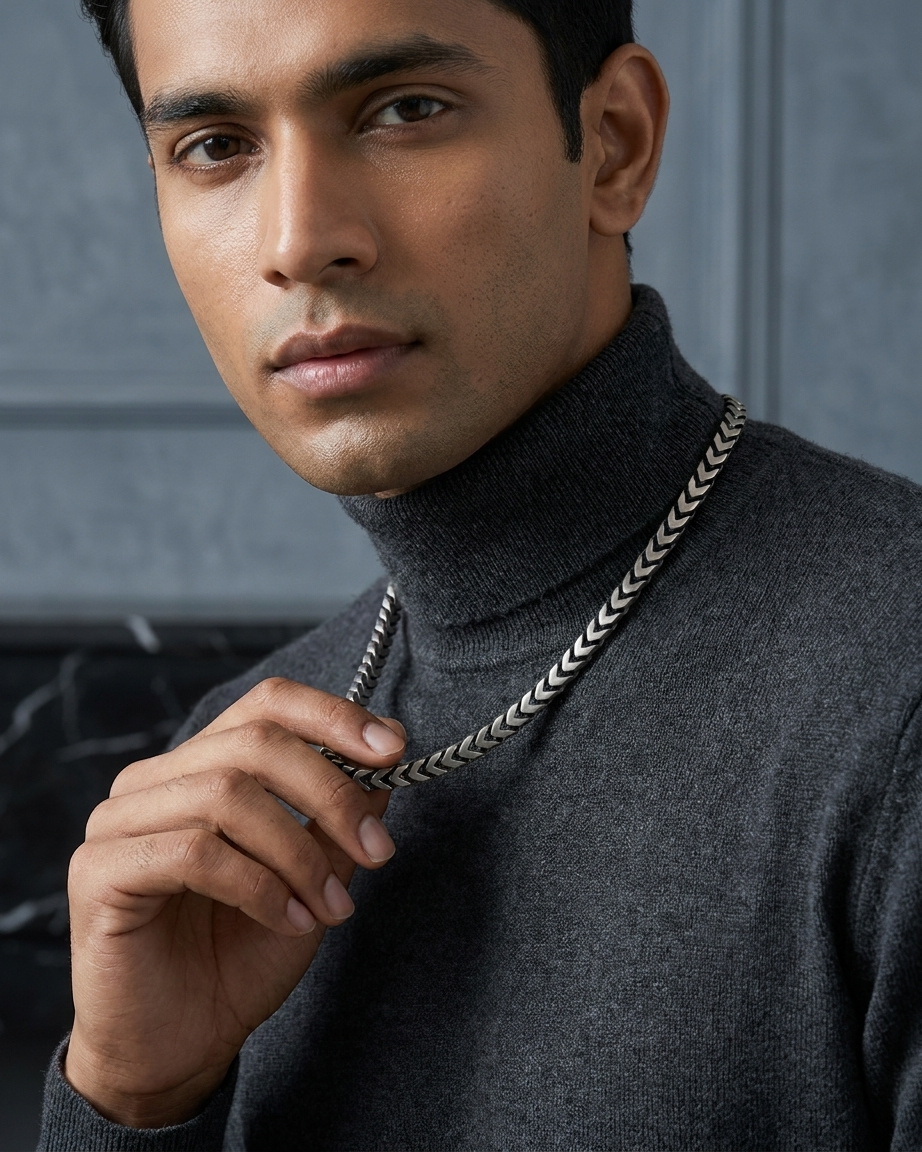 MENS Gunmetal Silver Chain - 925SILVER