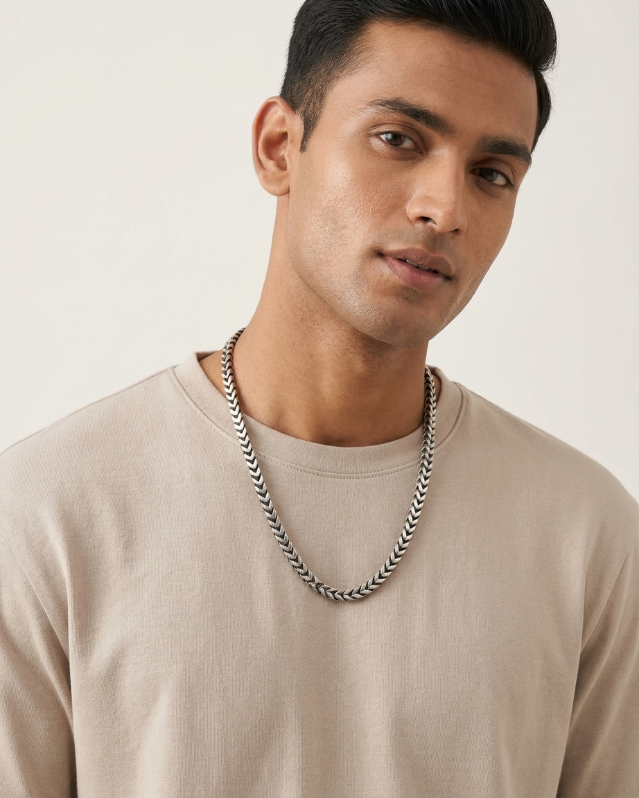 MENS Gunmetal Silver Chain - 925SILVER